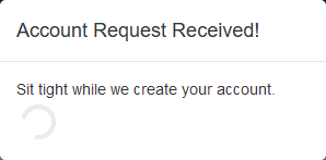!Account creation notification popup